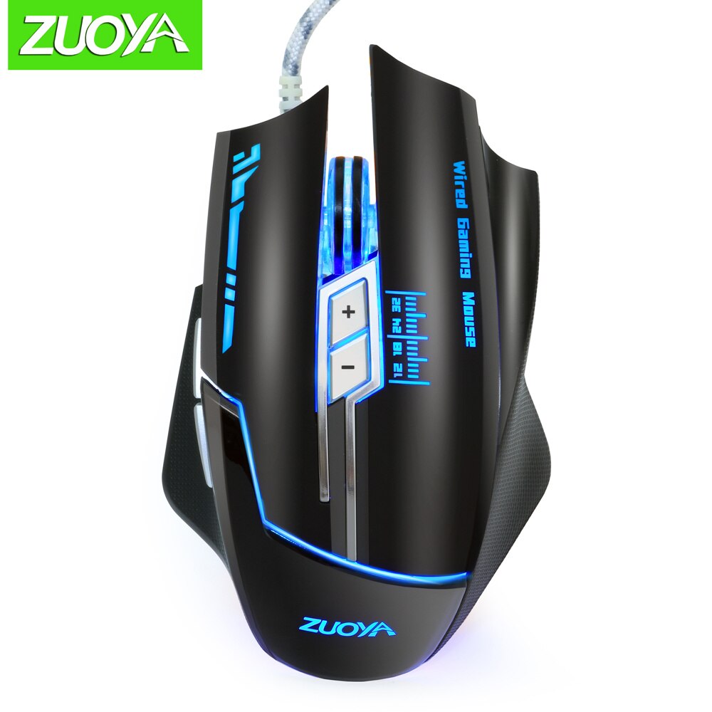 ZUOYA Gaming Mouse Adjustable DPI Game Mouse LED Optical Mice Mause Backlight Wired USB For PC Laptop Gamer: MMR7 black