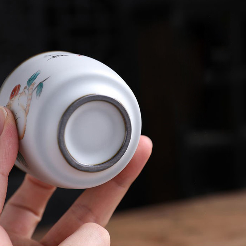 LUWU Ceramic Tea Cup Cute Cat Chinese Teacups 100ml