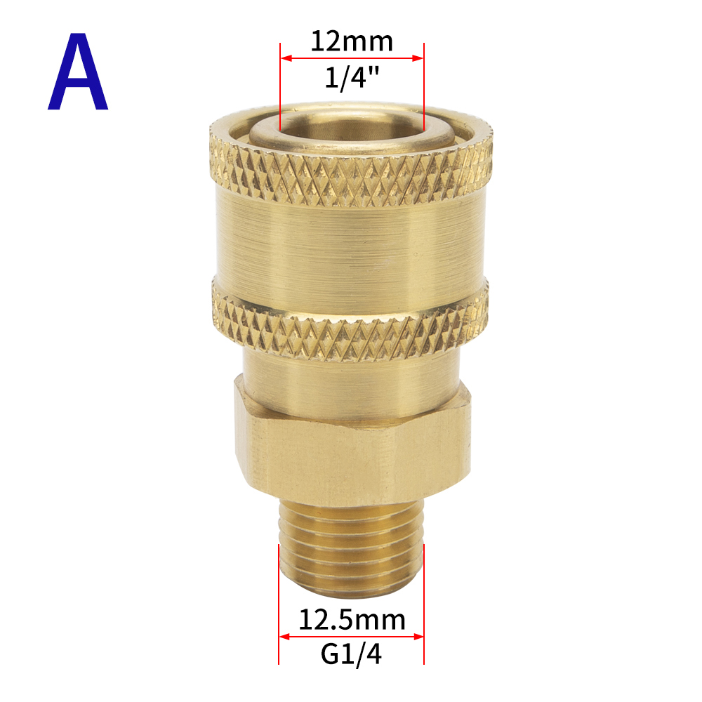 High Pressure Washer Adapter 1/4&quot; Quick Connector Quick Release Fitting Power Washer Fast Connection Quick Coupler 1/4 inch: Quick Socket-M