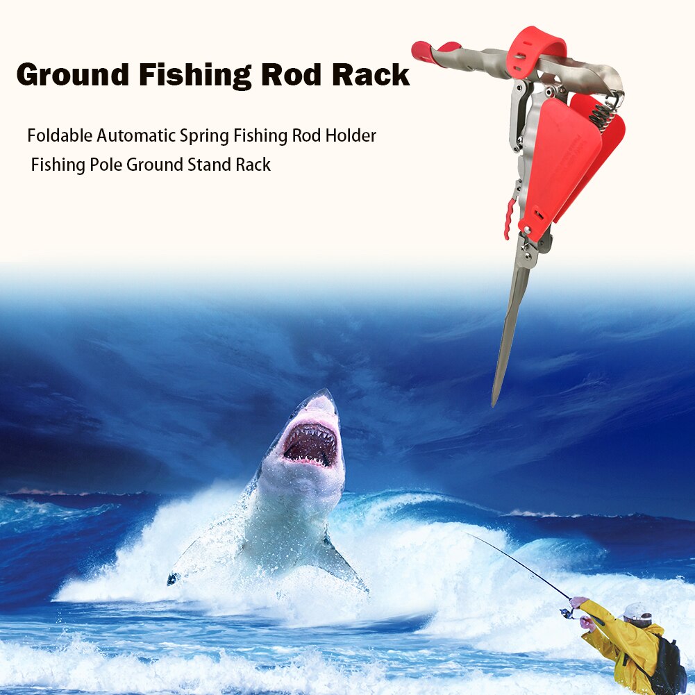 Automatic Spring Fishing Rod Holder Rack Stainless Steel Adjustable Foldable Pole Stand Bracket Fishing Tackle