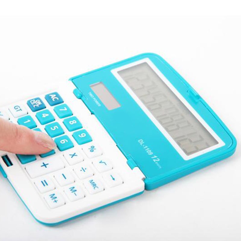 12 Digits Solar Folding Mini Calculator Dual Power Office Electronic Handheld Pockets Calculator VH99