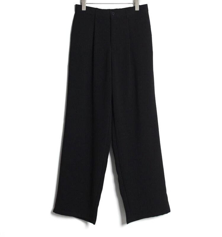 Pendurar para baixo coreano preto solto tubo reto rendas até a cintura perna larga calças casuais calças masculinas