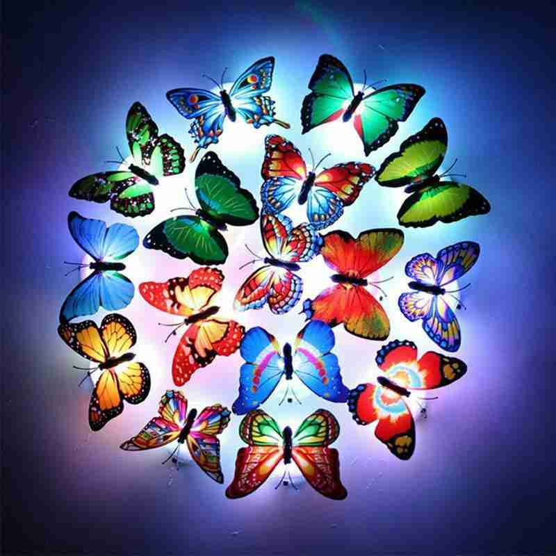 LED luminous butterfly colorful color changing night light toy