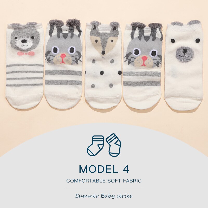 YATEMAO 5 pairs/lot 0-2Y Baby Socks for Girls Cotton Mesh Cute Newborn Boy Toddler Socks Baby Clothes Kids Accessories: 1022 / 18M