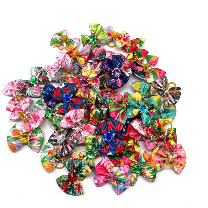 30/50Pcs Hond Haarelastiekjes Hond Haaraccessoires Elastiekje Hond Accessoires Kleine Hond Bows Honden Haar bows Dierbenodigdheden