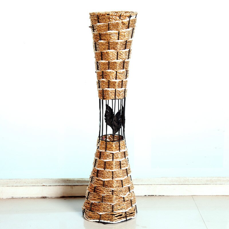 55cm land stil kunstig blomst rotting vase bryllup hotel diy boligindretning tilbehør kirsebær blomster arrangement vas: -en