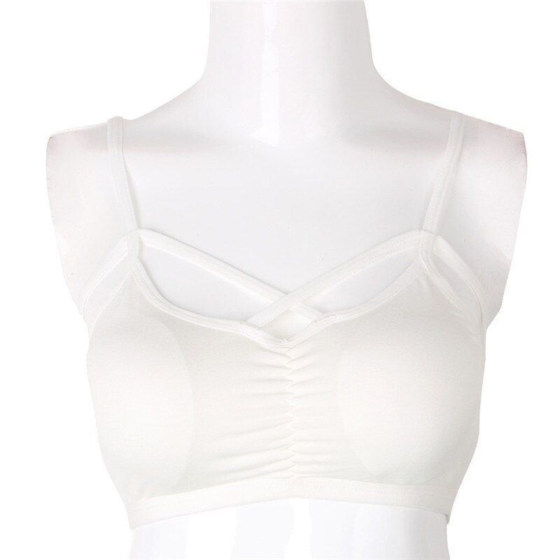Women Summer Bra Cut Out Underwear Crop Top Lassock Pubertas Girls Strappy Halter Top: W