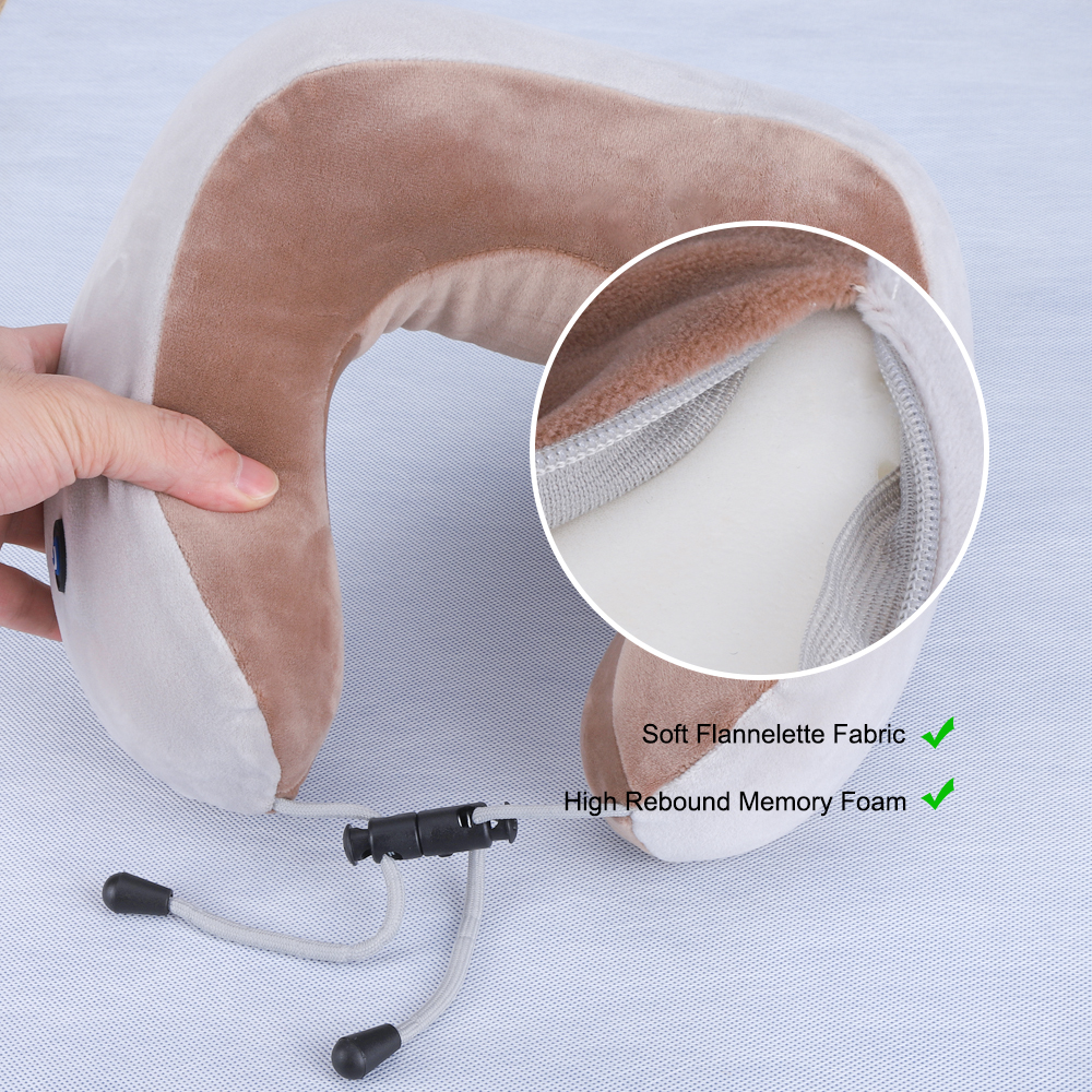 Neck Cervical Massage Pillow 3D Vibrating Shiatsu Therapy Memory Foam Pillow for Travel Head Rest Health Care Body Messager