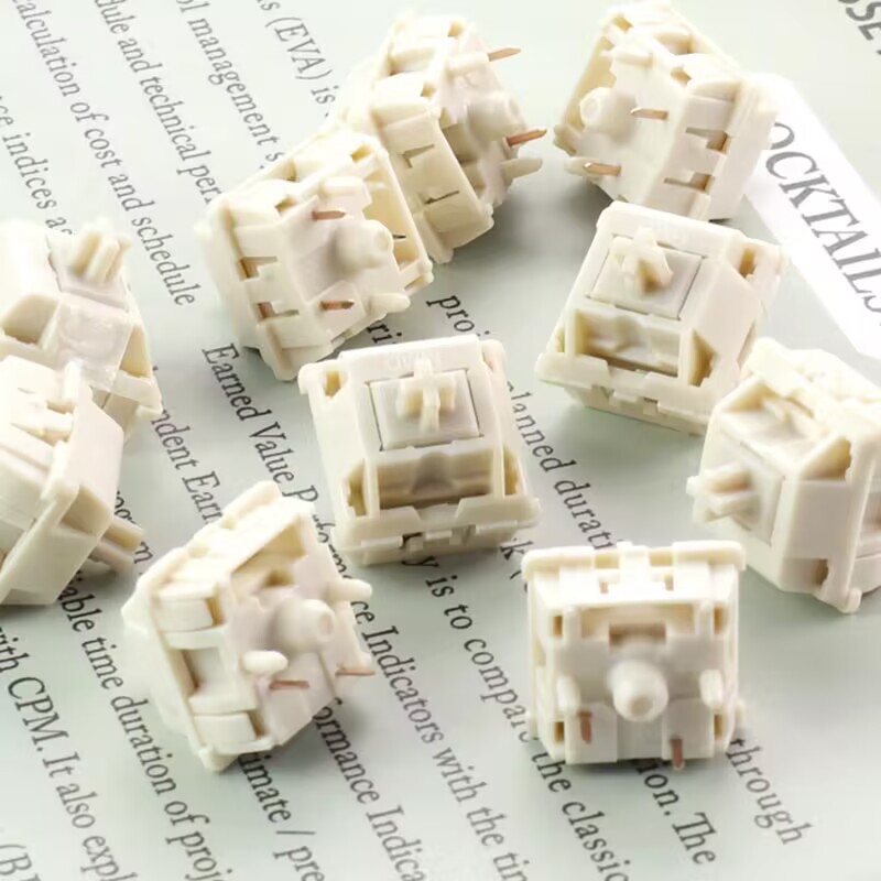 MMD Cream Switch V4 Linear 45g 5 Pins MX Switches Gaming Mechanical Keyboard Linear Switches Custom Lubricated POM Smooth Switch
