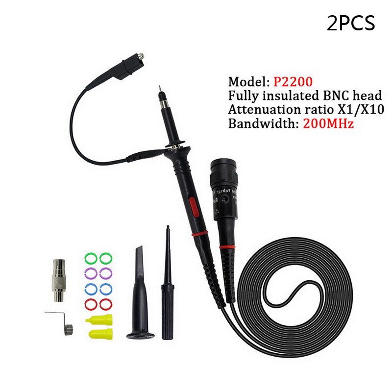 P2200 dc-200mhz 2pcs 10:1 style p2200 X1 / X10 200MHz oscilloscope probe oscilloscope probe probe