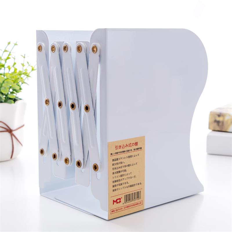 Porte-livres télescopique réglable, porte-livres extensible, support de rangement, classeur pour magazines, bibliothèque pour la maison: White