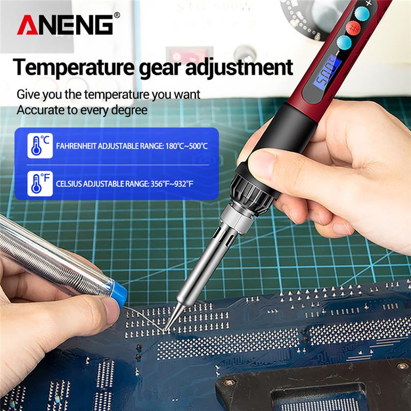 ANENG SL103 Electric Soldering Iron Set Adjustable Temperature Digital Display Welding Repair Tool 60W Portable Electrocautery