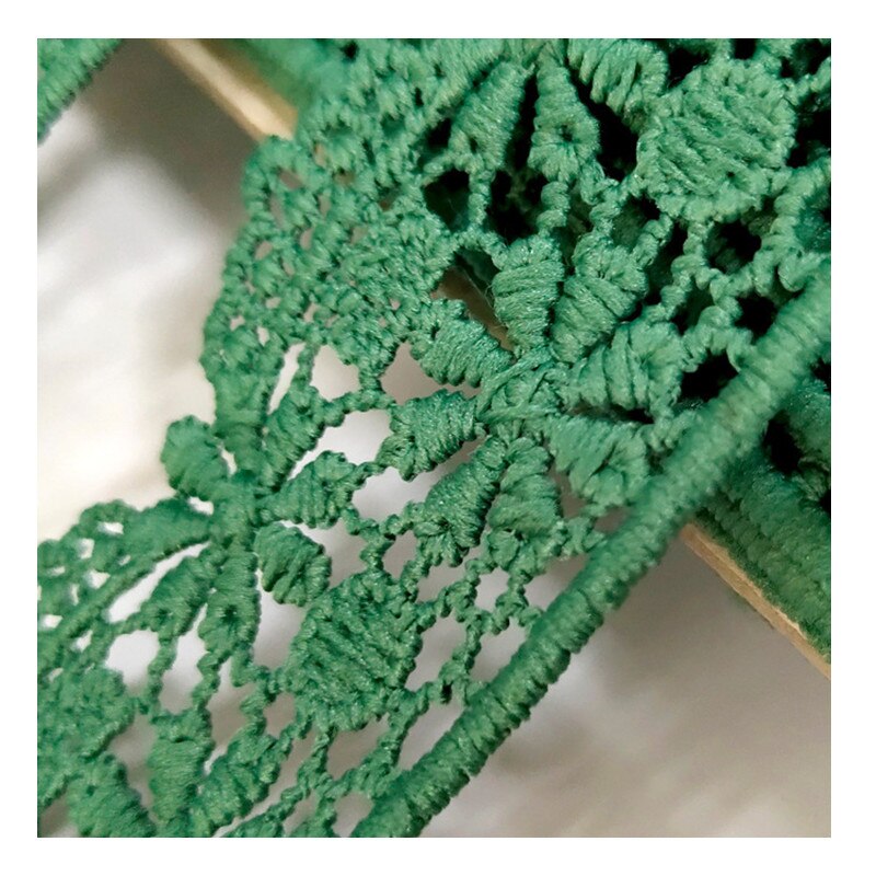 1Yard Kant Stof 3.8cn Kant Lint Katoen Guipure Groene Kant Stof Applique Trouwjurk Naaien Trim LA53