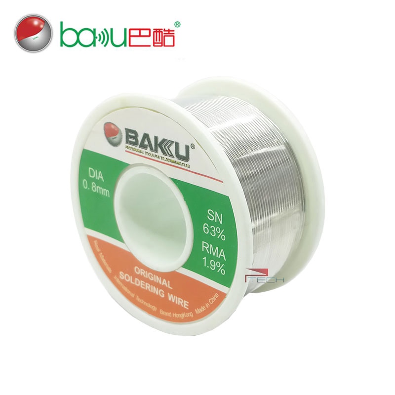 Baku Bk 100 Tin Lood Rosin Core Iron Solderen Wire Reel 0.8Mm 1Mm Voor Lassen Mobiele