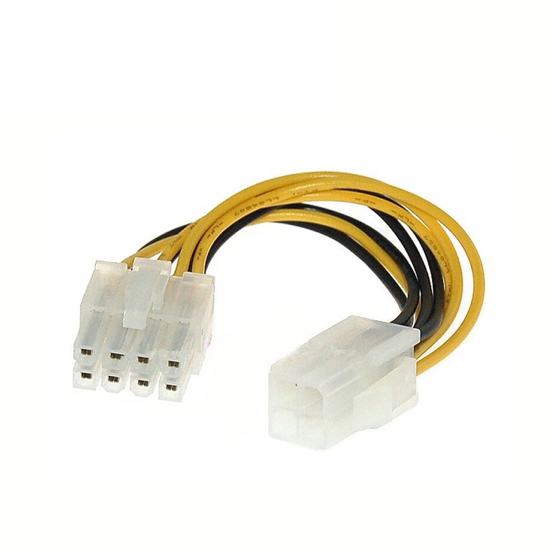 4 Pin Male to 8 Pin CPU Power Supply Adapter Converter ATX Cable 12V QJY99