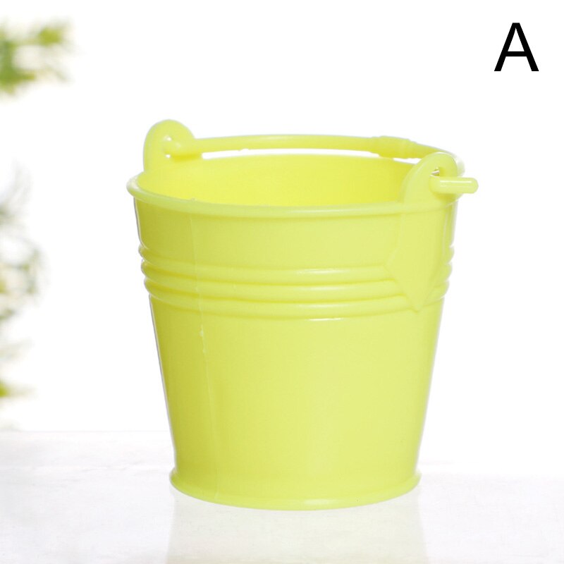 Plastic Bucket Home Decoration Ornaments Mini Crafts Desktop Storage Bucket Garden Watering Container Household Water Bucket: A