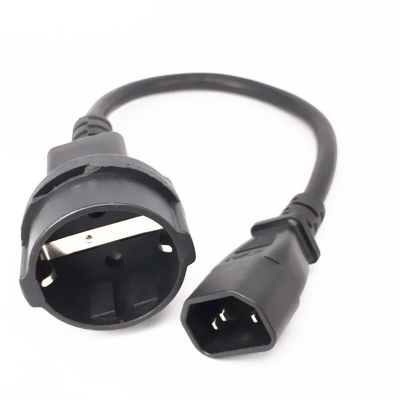 UPS PDU Power Extension Cord IEC 320 C14 Male To CEE7/4 European Female Adapter Cable 30cm
