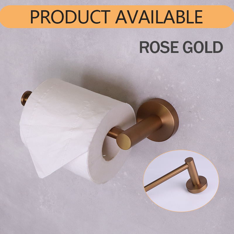 Rosémåke knagg til morgenkåpe, papirholder, håndklering, toalettbørsteholder, håndklestativ til 304 tannbørsteholder, såpeskål, enkel å installere: Rød