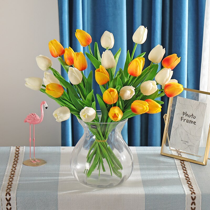 1pc kunstige blomster tulipan bamse frisk romantisk bryllup dekoration valentinsdag latex blomster