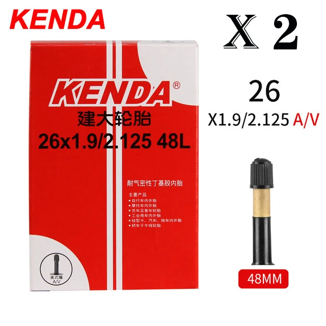 Tubo interno de bicicleta kenda, 2 peças, 20/26/27.5/29/700c/23c schrader presta borracha butílica mtb tubo de bicicleta de estrada pneu interno peças de bicicleta