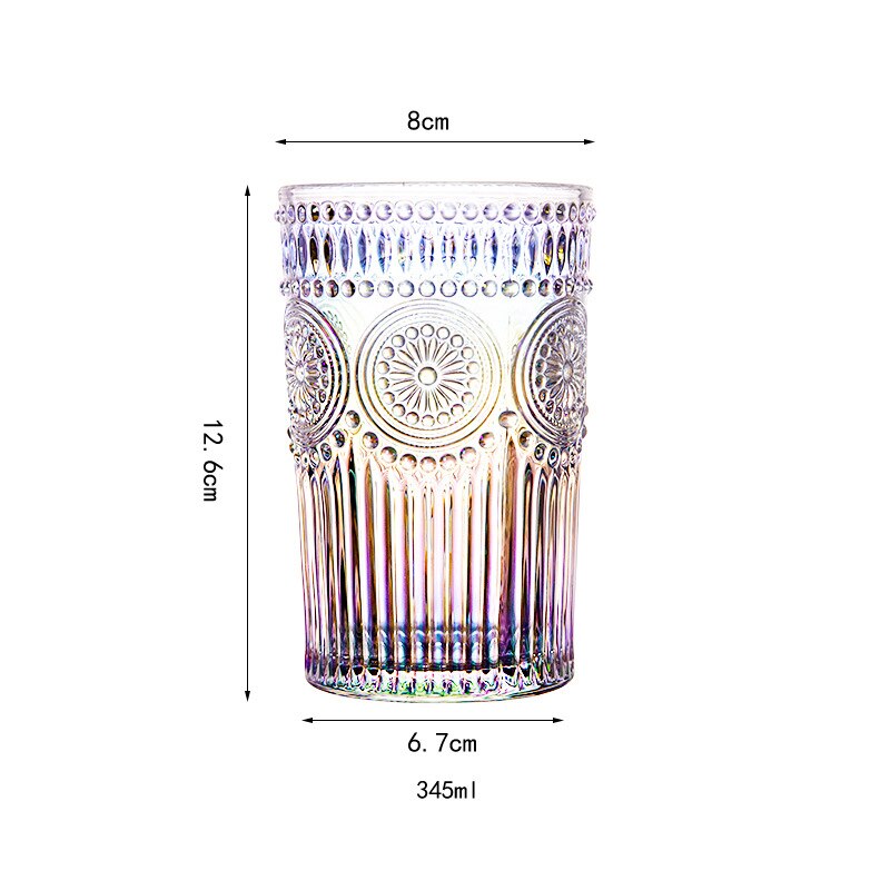 Vasos de vino de colores soplados a mano sin plomo para beber vasos de vidrio para vino tinto blanco jugo leche café taza sol flor vasos de vidrio: ColorHight1