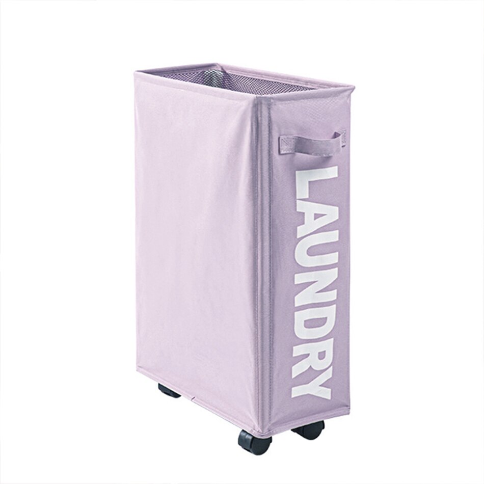 Rolling Opvouwbaar Vuile Wasmand Met Wielen Draagbare Kleding Organisator Opslag Mand Waterdichte Hoge Capaciteit Waszak: purple