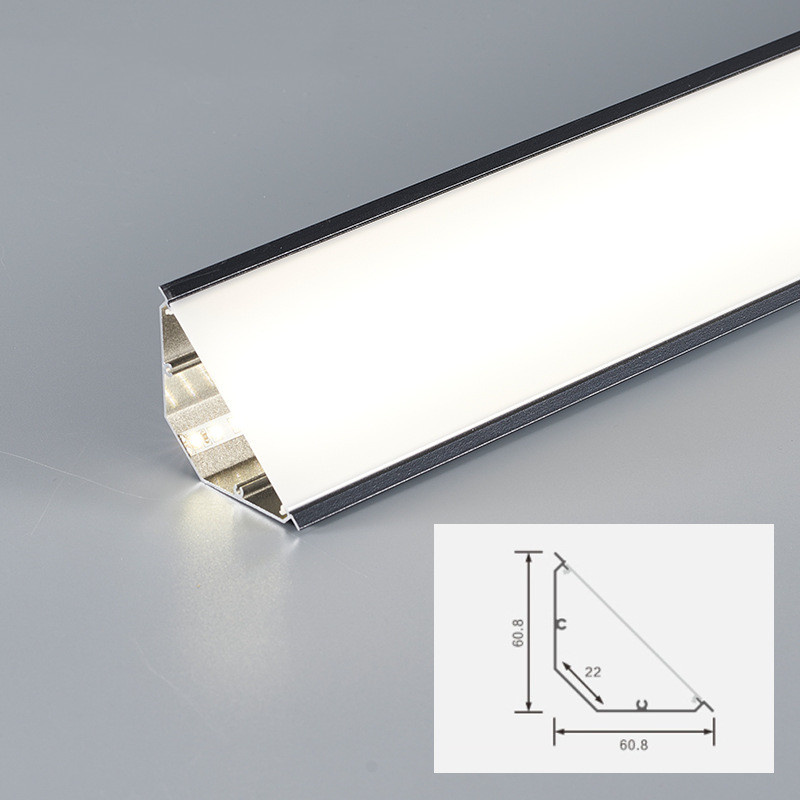 Ceiling Led Aluminum Profile Surface Mounted Wall Top Corner Decoration Indoor Atmosphere Lighting Linear Hard Bar Light Lamps: WHITE / Light Red