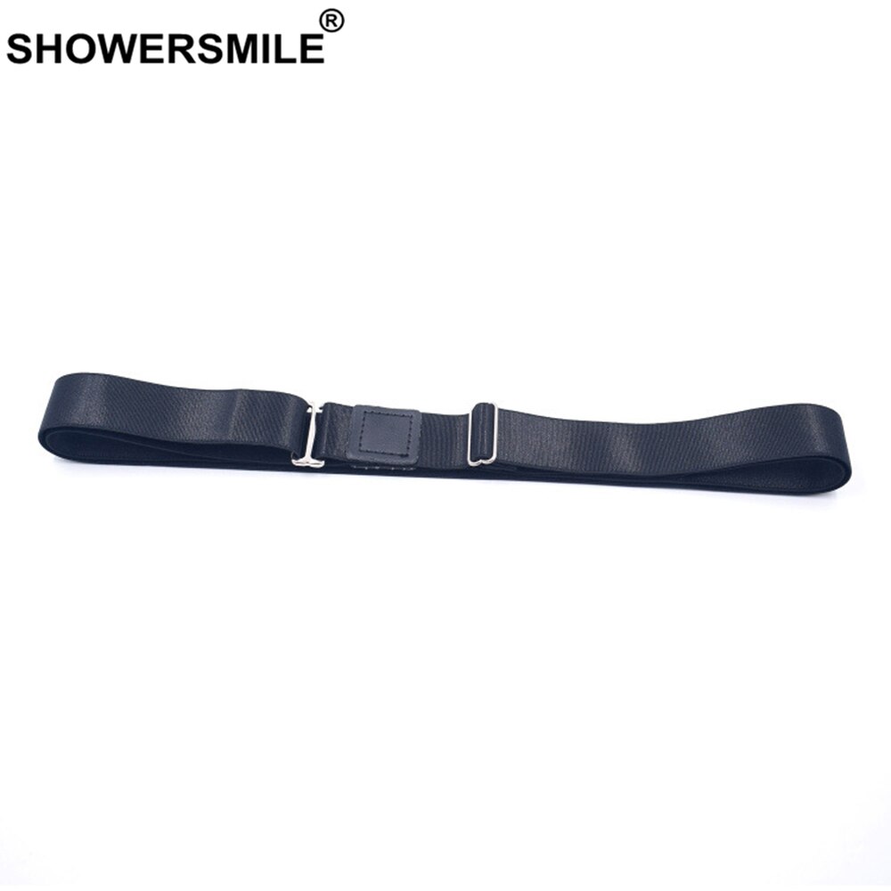 SHOWERSMILE Shirt Tuck Belt Leather Adult Shirt Belt Men Adjustable Formal Work Interview Women Shirt Suspenders Black Unisex