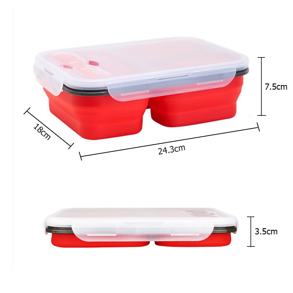 Silicone world 1300ml Silicone Collapsible Portable Lunch Box Large Capacity Bowl Lunch Bento Box Folding Lunchbox Eco-Friendly