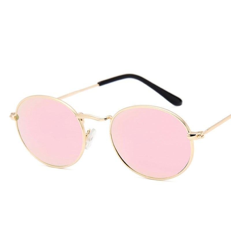 Lunettes de soleil ovales pour femmes, de luxe, transparentes, tendance, en alliage, pour adultes: Gold powder mercury