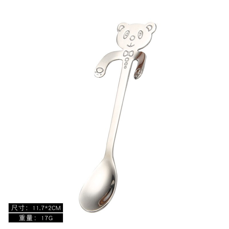 Fargerik rustfritt stål panda skje, liten espresso skje, morsom skje oppheng, teselskap stiring scoop, katt te skje: Vanlig