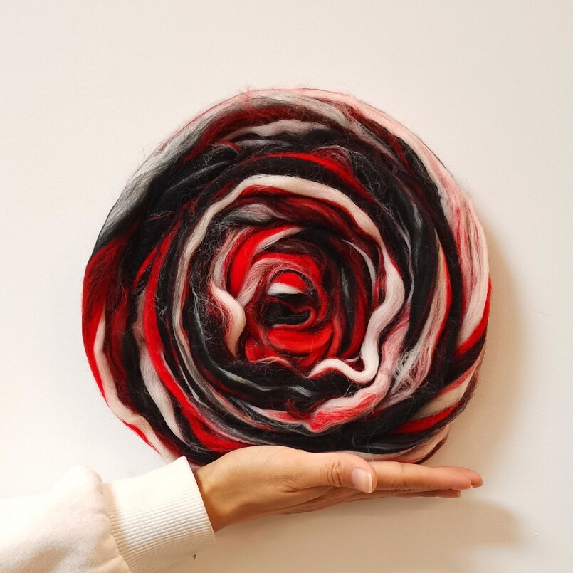 Blended Roving 50g, Needle Felting Wool, Hand Dyed Wool Top, Merino Mixed Natural Wool Roving for Needle Felting Kits (23)