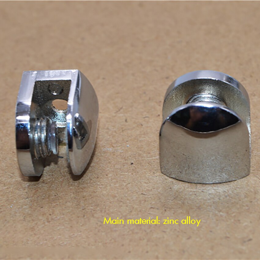 4PCS/Lot Adjustable Frameless Rectangle Glass Shelf Bracket Holder Heavy Duty Clamp Shelf Clip for 4-8mm Glass, Zinc Alloy