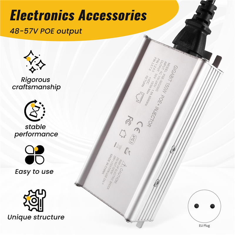 Entrada AC starlink dishy Injetor POE GEN2/GEN3 suporta saída de potência de 150 W