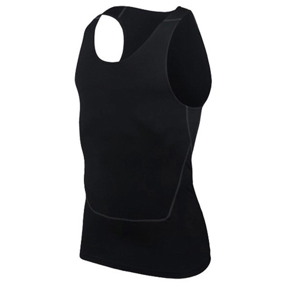 Newly Men Sport Gym Vest Sleeveless Quick Drying Compression Tight Tank Tops 19ing: Black / S