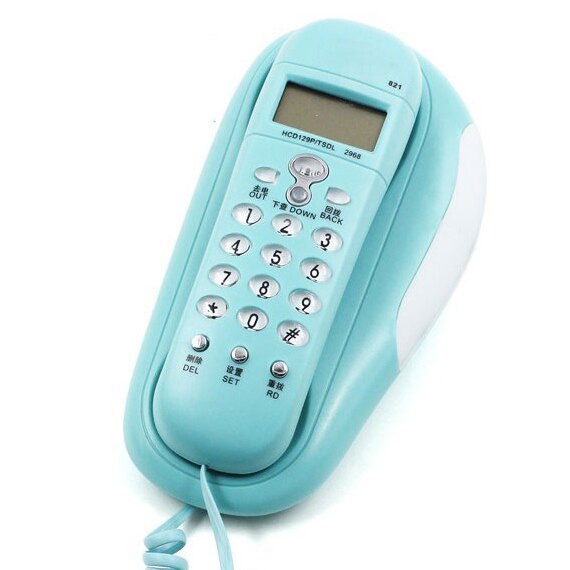 Retro home mini fixed Telephones hang up flatwise on Hanging landline Phone Wall Mounted Backlight Fixe Telefonos De bedroom