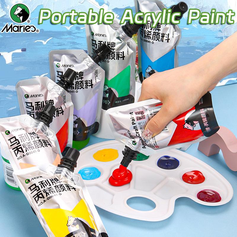 100 ml Marie-Acrylfarbe, verschiedene Farben, wasserfest, Pigmente zum Basteln, Felsen, Holz, professionelle Pigmente für Erwachsene, Künstler