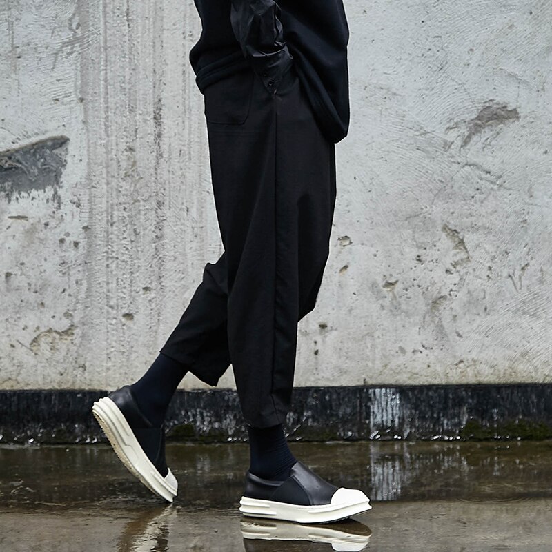 MR-DONOO Style japonais gothique noir foncé croix pantalon homme élastique pantalon ample Oversize Punk Hip Hop Harem pantalon CA303-X038