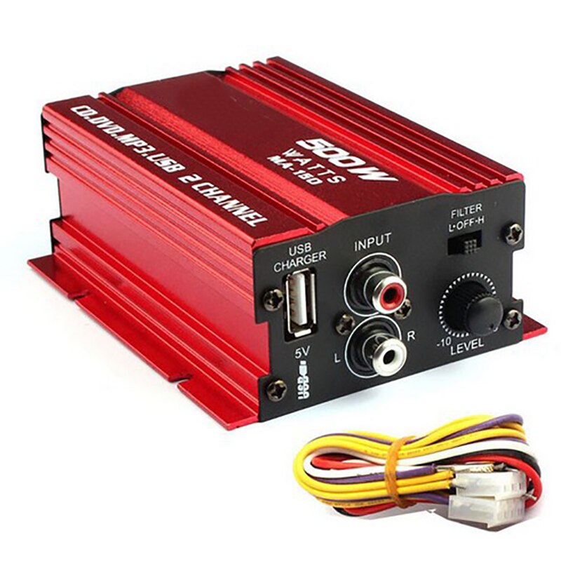 Nuovo DC12V Mini Hi-Fi 12V 500W amplificatore Audio Stereo a 2 canali per Auto Auto moto indicatore LED di potenza professionale caldo