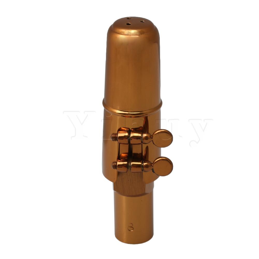 Yibuy Rose Vergoldung Bb Tenor Saxophon Sax Mouthpiece with Ligatur Kappe 8 #