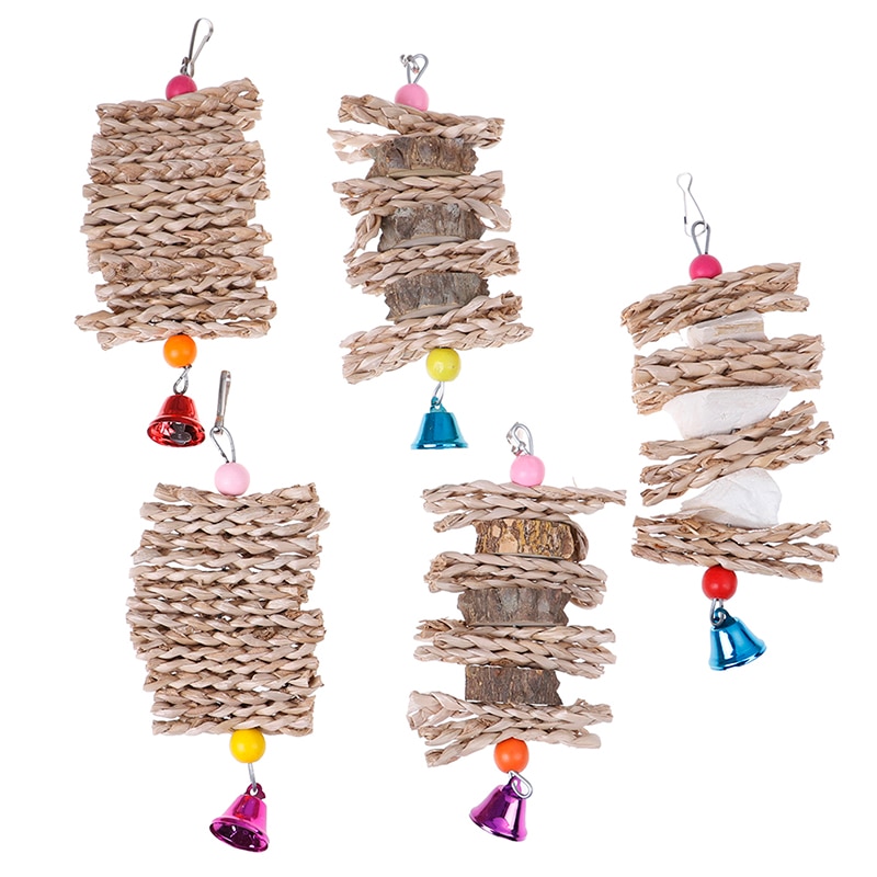 1 sztuk kolorowe zabawki dla papug z naturalnego drewna dla zwierząt domowych zabawka robić żucia dla papugi ptak zabawkowe klatki dla dużych papug