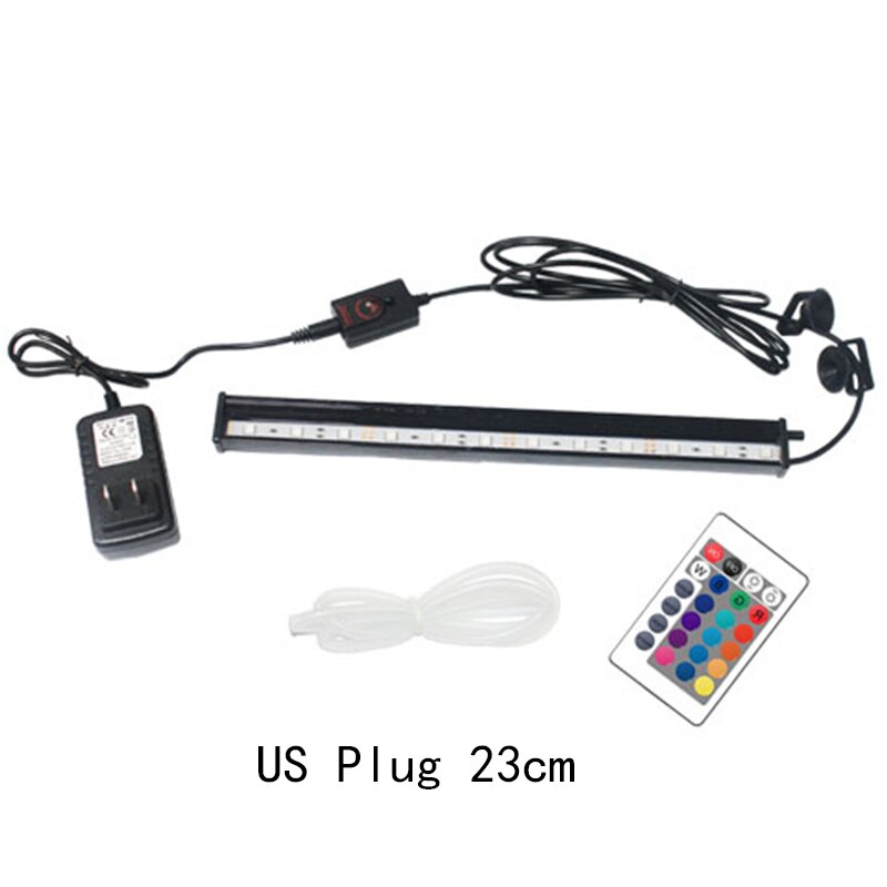 Bubble Aquarium Light Fish Tank Submersible Light EU US Plug Aquatic Air Bubble Oxygenation Lamp LED Aquarium Light: US Plug 23cm