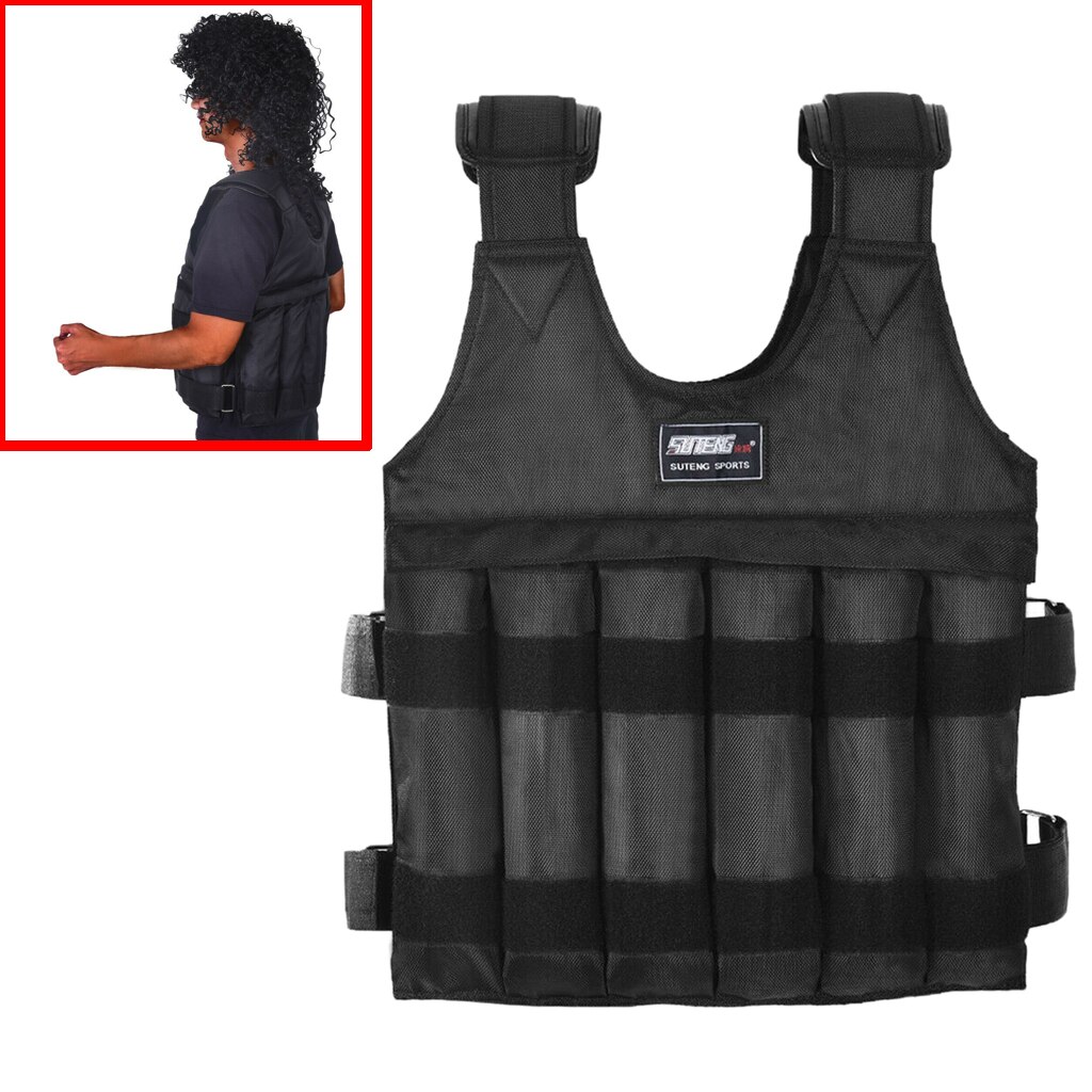 Gilet de poids réglable 50kg, pour adultes, charge, lesté, Fitness, entraînement, musculation, avec 12 sacs