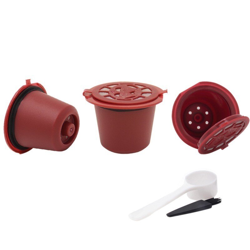 3 kaffefiltre 1 tamper nespresso genopfyldelig kapsel capsulas de cafe genopladelige nespresso refill kop kaffe bælg sabotage sæt