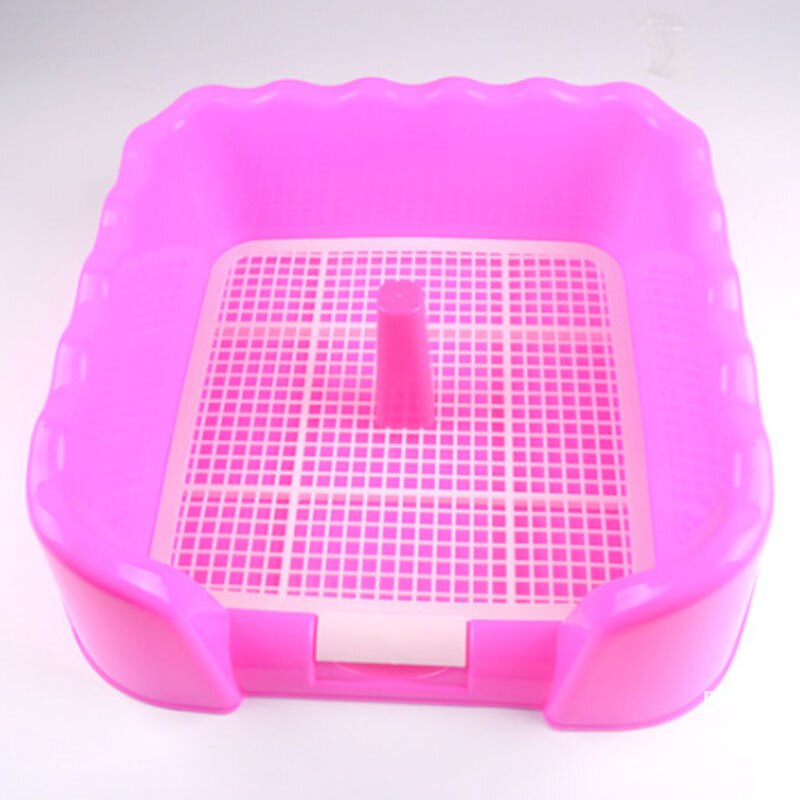 Pet Toilet Dog Tray pee dog Puppy Potty Portable Loo Training Pad Holder With Fence Pee Post Potty For Dogs toilet tray drain: Pink 42x41x15cm