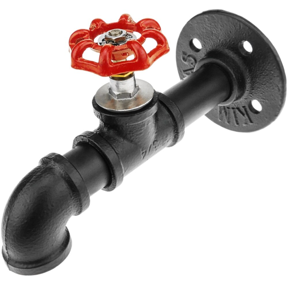 Primematik-Staal Wandrek 1 Haak. Kleerhanger En Buis Handdoekenrek Met Industriële Tap