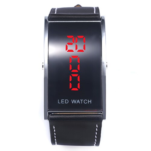 Popular Arch Bridge Style Men's Women's LED Watches Digital Date Faux Leather Strap Wrist Watches