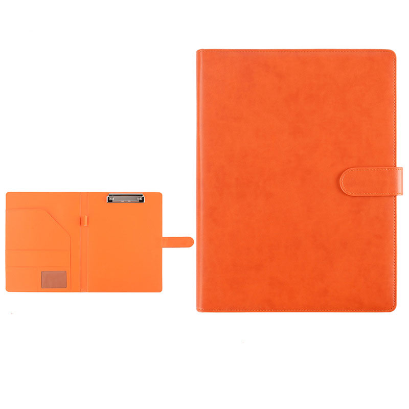 Vergadering Bestandsmap Multifunctionele Manager Map A4 Zakelijke Informatie Boek Lederen Map Schrijfblok Pad Schoolbenodigdheden: Board clip-orange