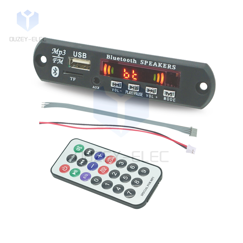 12V Bluetooth MP3 Decoding Board Module Bluetooth5.0 Amplifier Car FM Radio Module Support Stereo Dual Channel Output