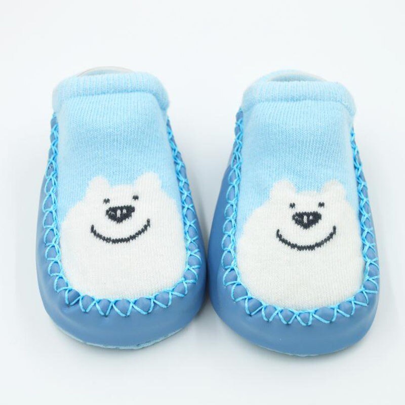 Cartoon Lion Duck Baby Socks With Rubber kids Socks Cartoon Sock Infant Baby Anti-slip Floor Socks Leather Sole: A / 0-6M